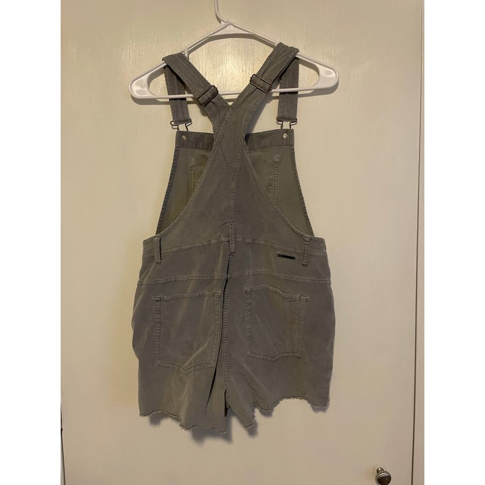 Carve Designs Jason Overall Short Gray Wale Corduroy Relaxed Logo Pockets Size 6 - Picture 2 of 9